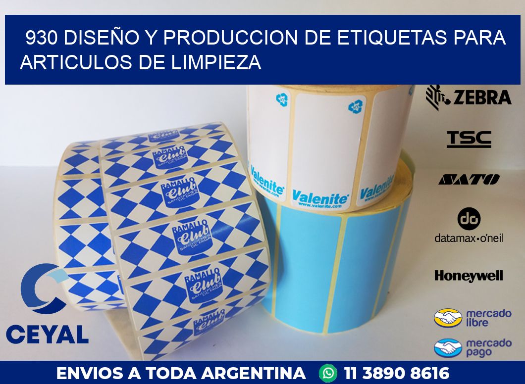 930 DISEÑO Y PRODUCCION DE ETIQUETAS PARA ARTICULOS DE LIMPIEZA