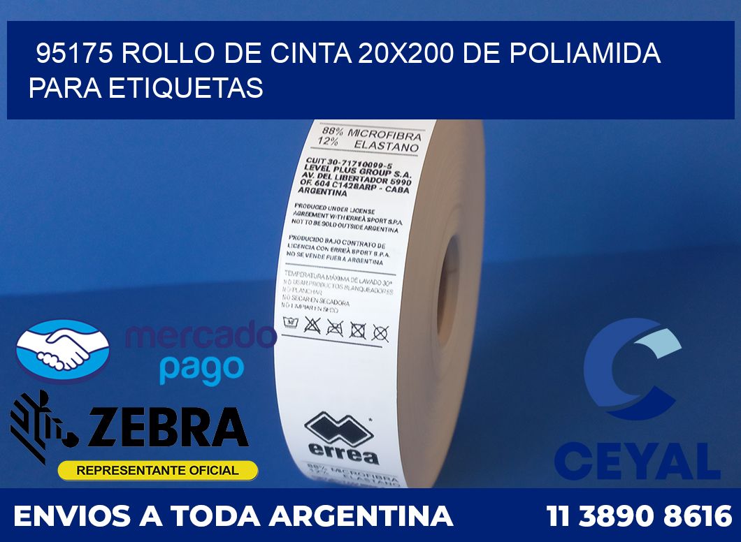 95175 ROLLO DE CINTA 20X200 DE POLIAMIDA PARA ETIQUETAS