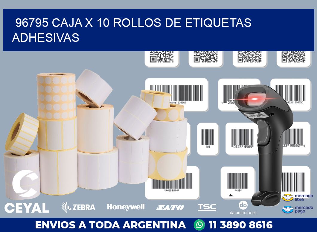 96795 CAJA X 10 ROLLOS DE ETIQUETAS ADHESIVAS