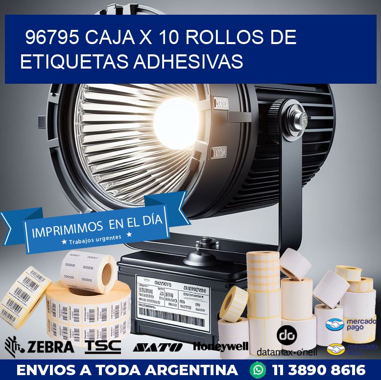 96795 CAJA X 10 ROLLOS DE ETIQUETAS ADHESIVAS