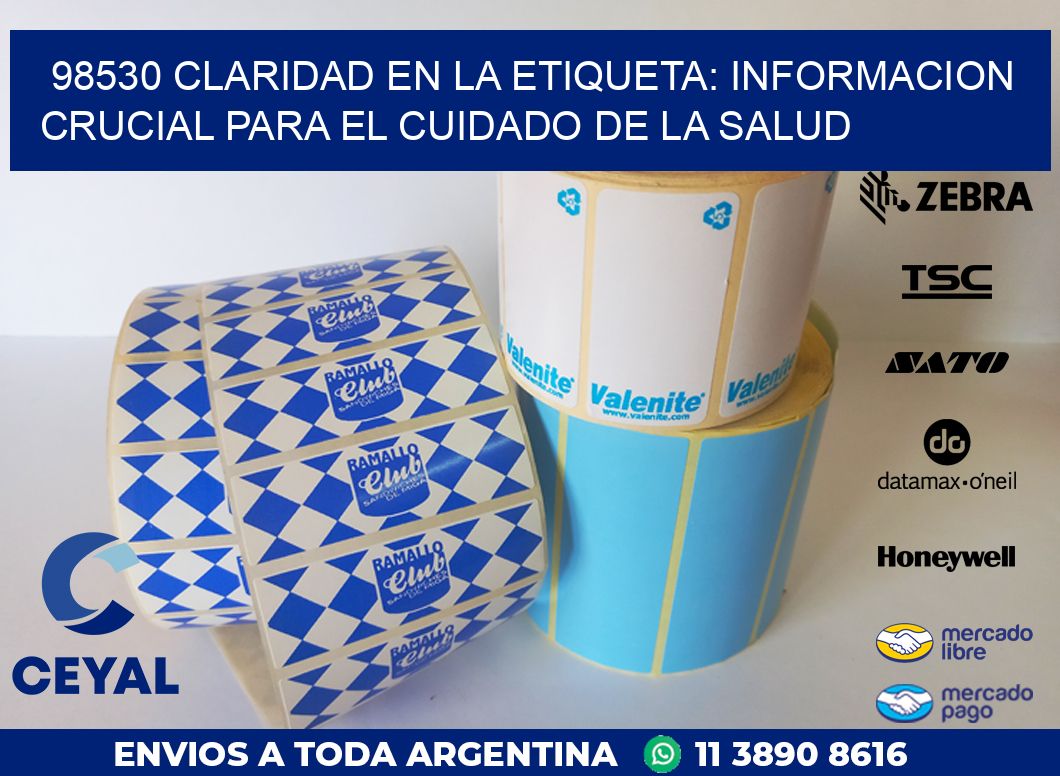 98530 CLARIDAD EN LA ETIQUETA: INFORMACION CRUCIAL PARA EL CUIDADO DE LA SALUD