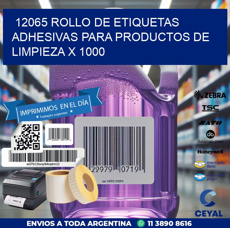 12065 ROLLO DE ETIQUETAS ADHESIVAS PARA PRODUCTOS DE LIMPIEZA X 1000