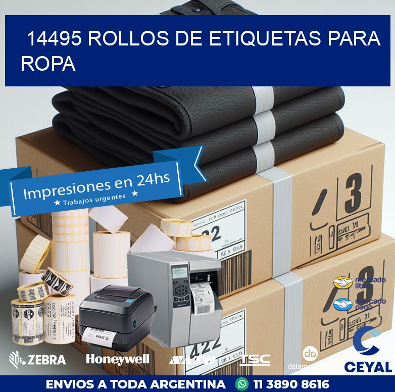 14495 ROLLOS DE ETIQUETAS PARA ROPA
