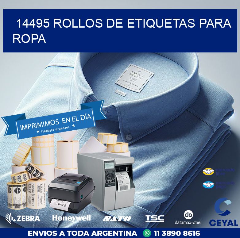14495 ROLLOS DE ETIQUETAS PARA ROPA