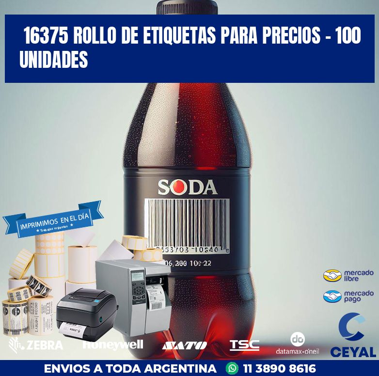 16375 ROLLO DE ETIQUETAS PARA PRECIOS - 100 UNIDADES