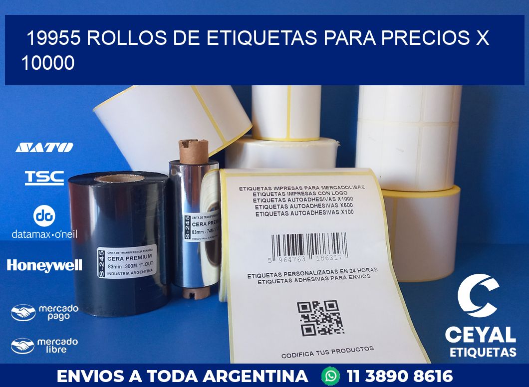 19955 ROLLOS DE ETIQUETAS PARA PRECIOS X 10000