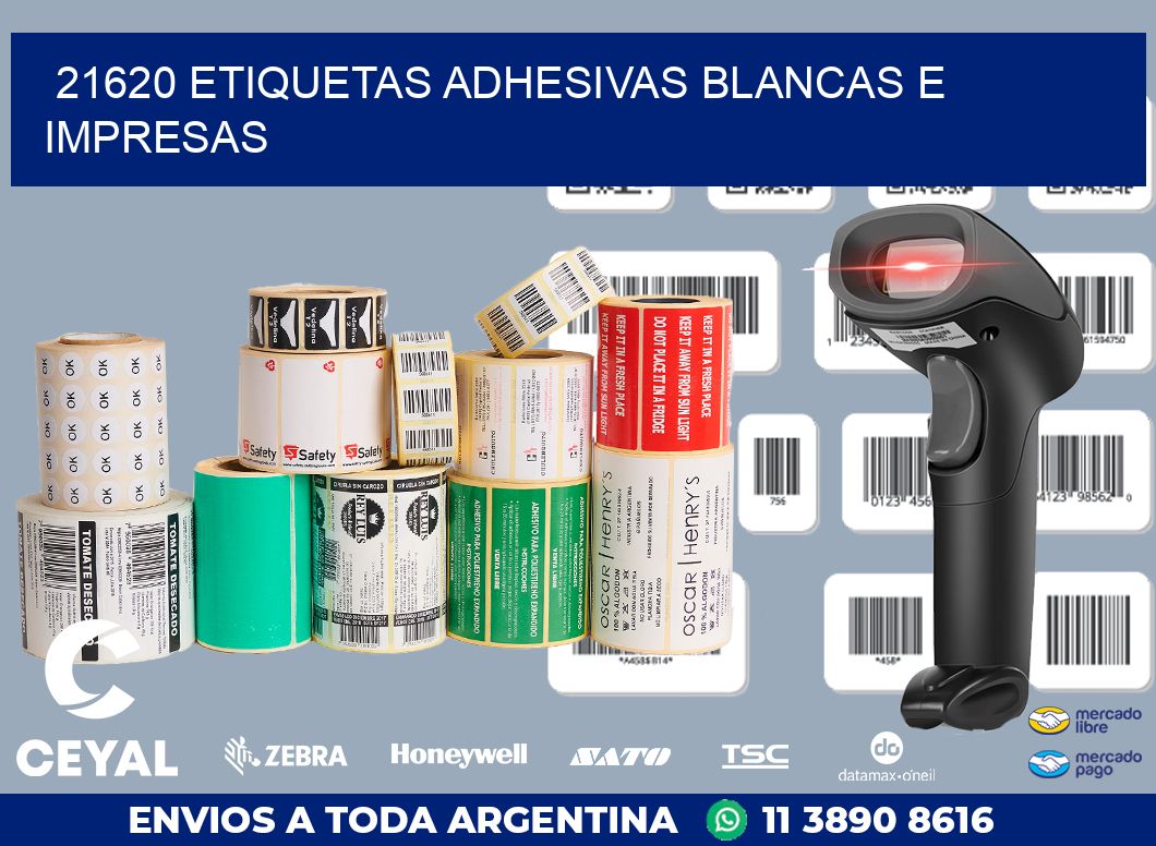 21620 ETIQUETAS ADHESIVAS BLANCAS E IMPRESAS