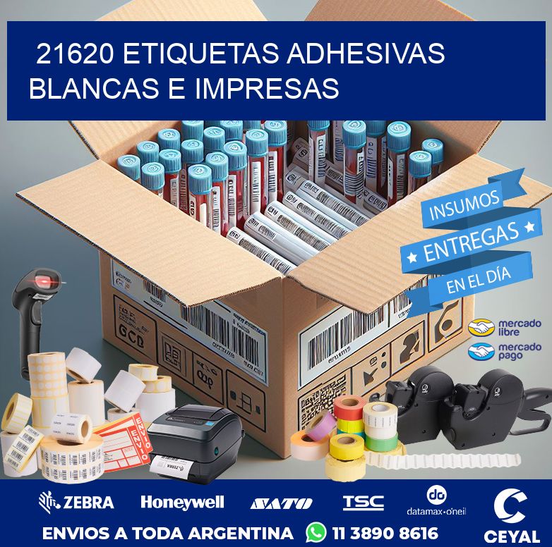 21620 ETIQUETAS ADHESIVAS BLANCAS E IMPRESAS