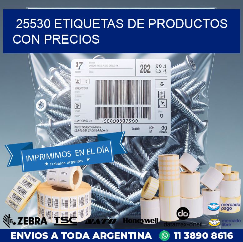 25530 ETIQUETAS DE PRODUCTOS CON PRECIOS