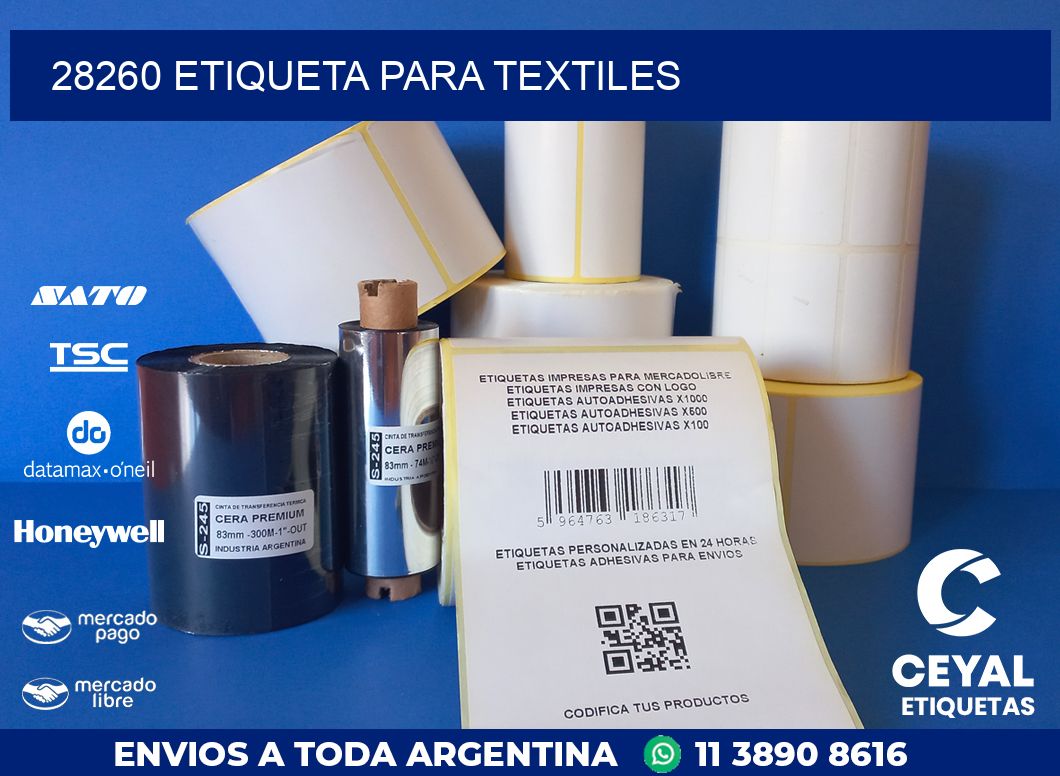 28260 ETIQUETA PARA TEXTILES