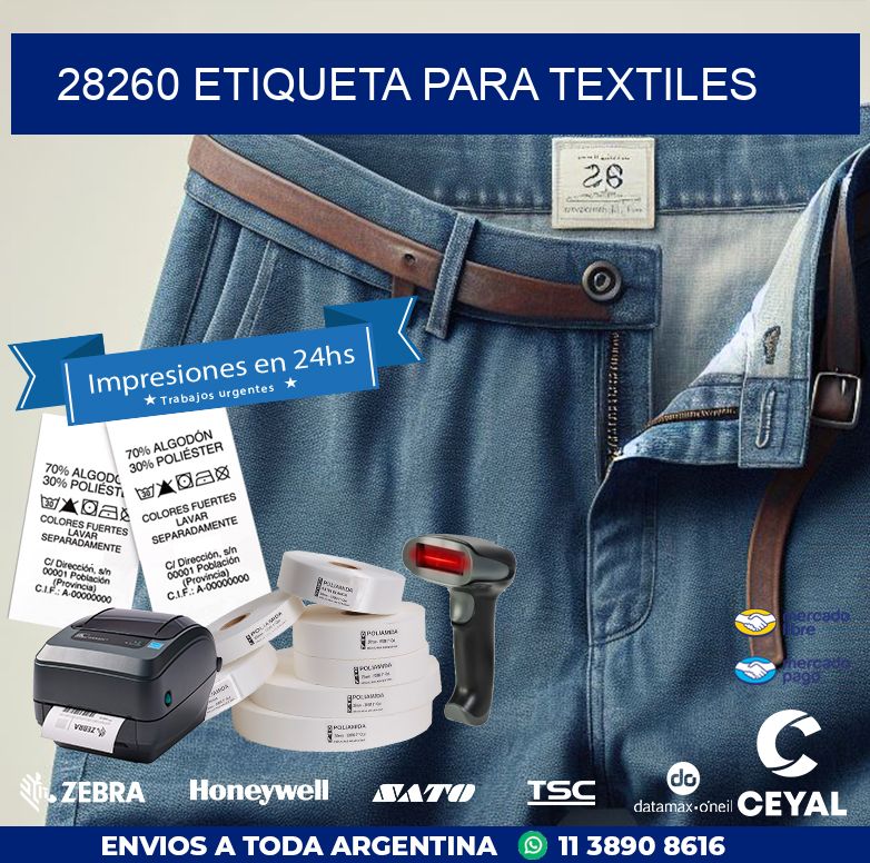 28260 ETIQUETA PARA TEXTILES