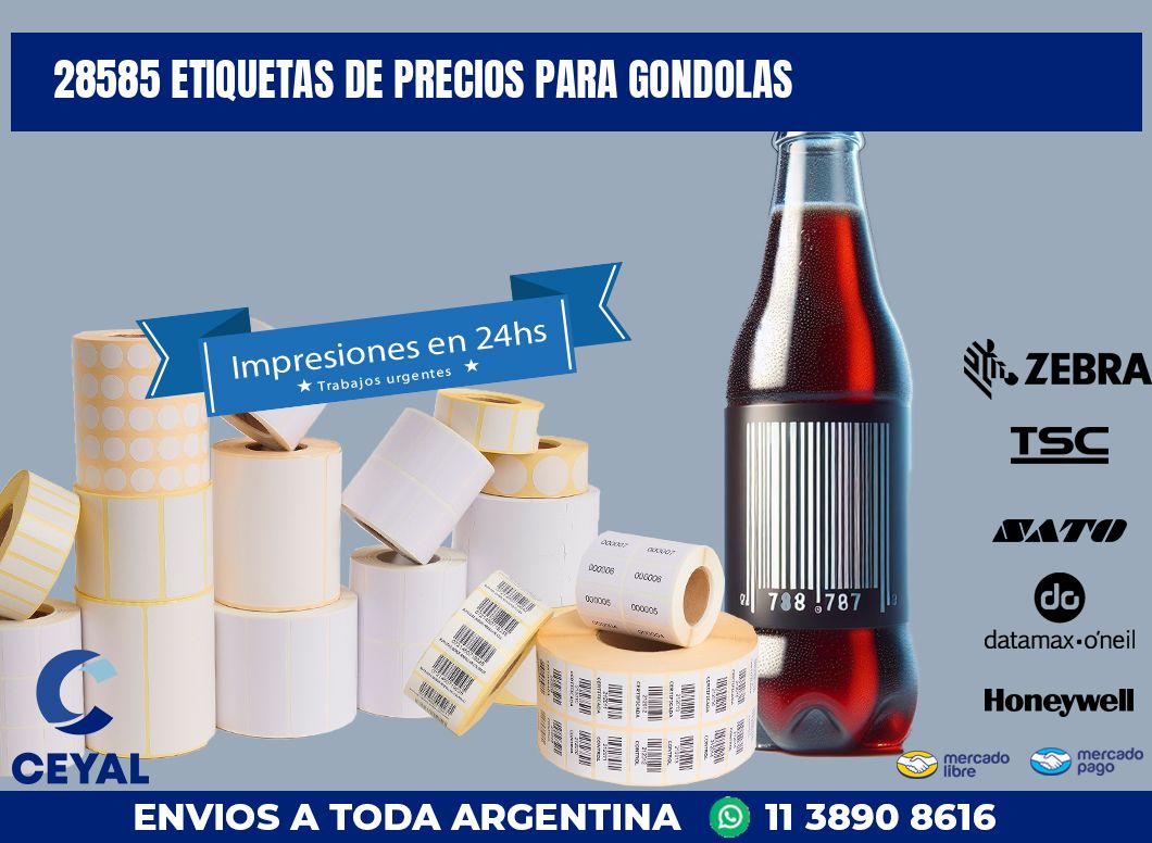 28585 ETIQUETAS DE PRECIOS PARA GONDOLAS