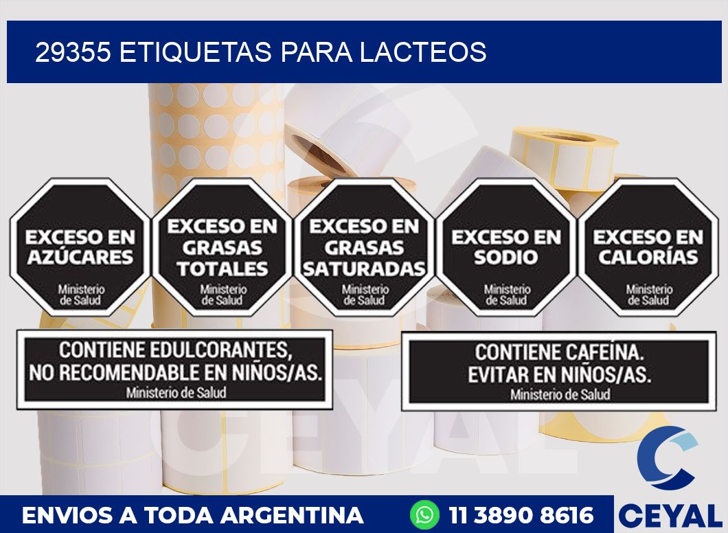 29355 ETIQUETAS PARA LACTEOS