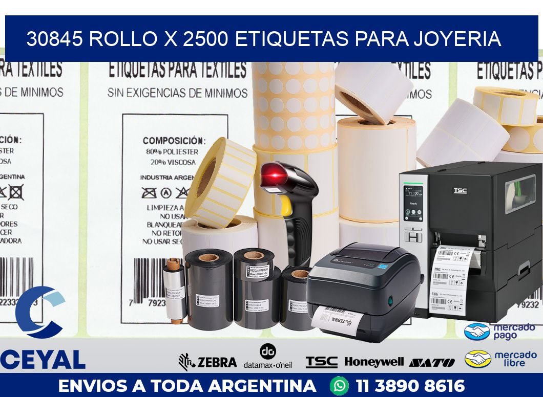 30845 ROLLO X 2500 ETIQUETAS PARA JOYERIA