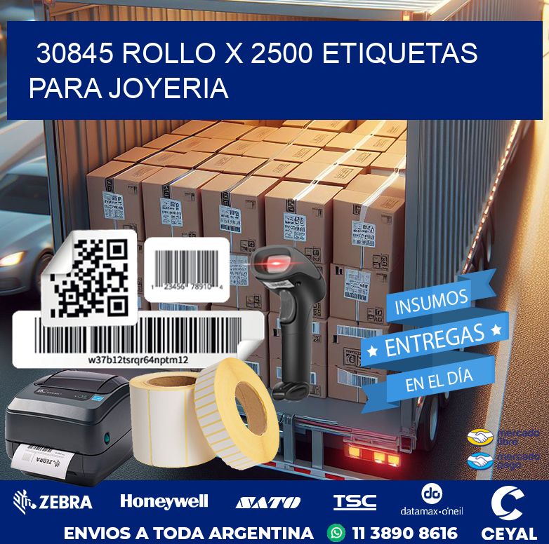 30845 ROLLO X 2500 ETIQUETAS PARA JOYERIA