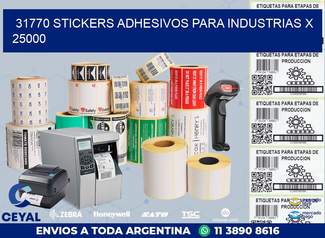 31770 STICKERS ADHESIVOS PARA INDUSTRIAS X 25000