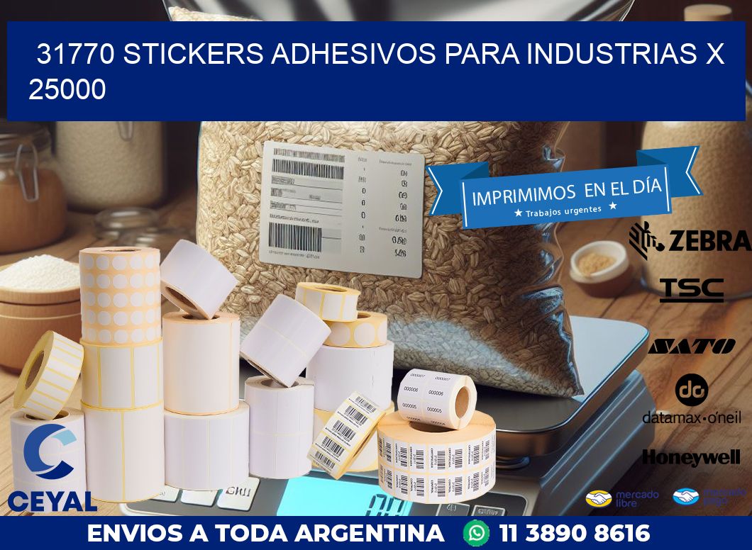 31770 STICKERS ADHESIVOS PARA INDUSTRIAS X 25000