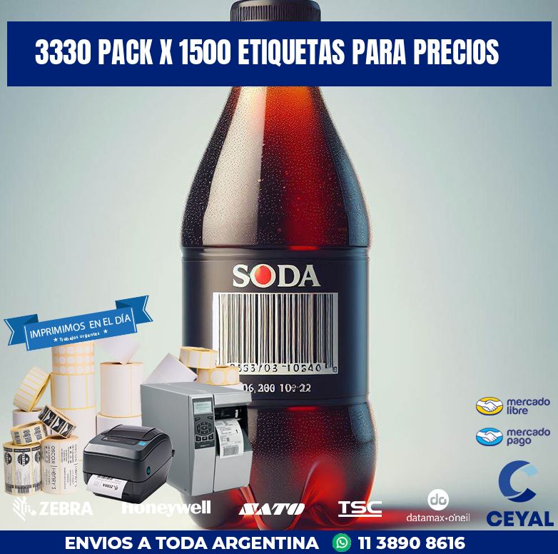 3330 PACK X 1500 ETIQUETAS PARA PRECIOS