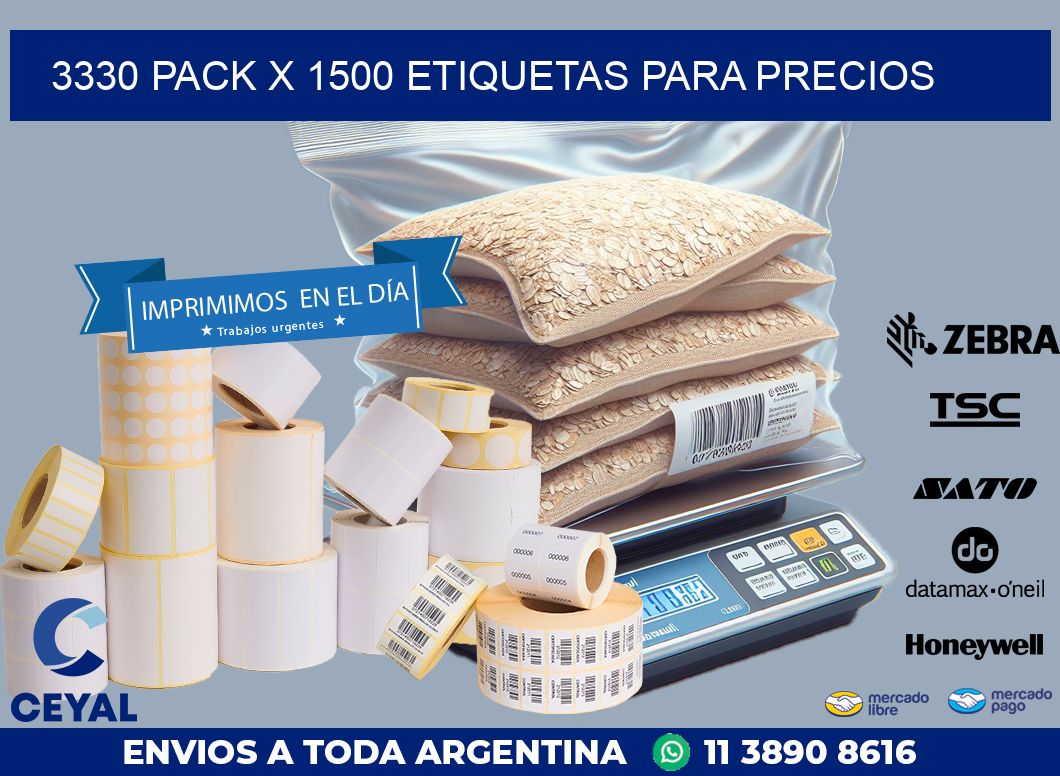 3330 PACK X 1500 ETIQUETAS PARA PRECIOS