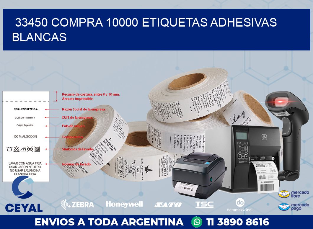 33450 COMPRA 10000 ETIQUETAS ADHESIVAS BLANCAS