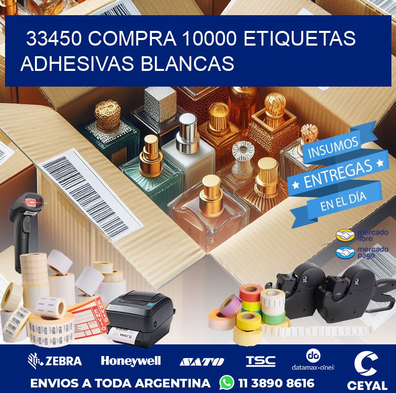 33450 COMPRA 10000 ETIQUETAS ADHESIVAS BLANCAS