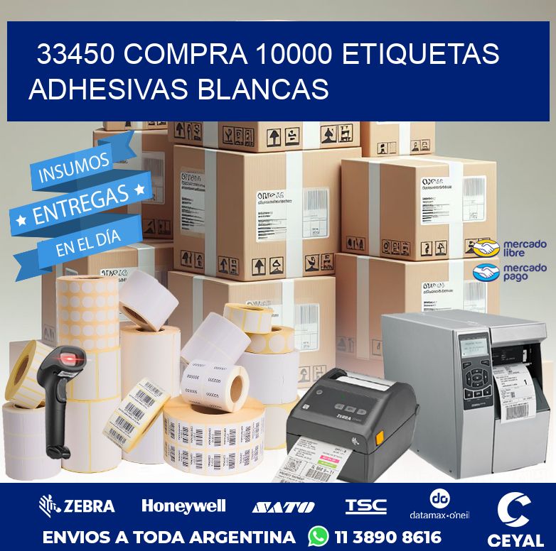 33450 COMPRA 10000 ETIQUETAS ADHESIVAS BLANCAS