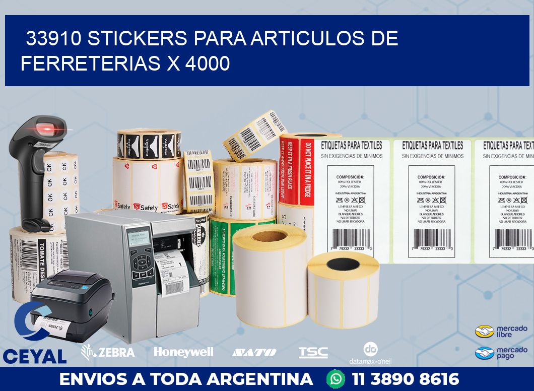 33910 STICKERS PARA ARTICULOS DE FERRETERIAS X 4000