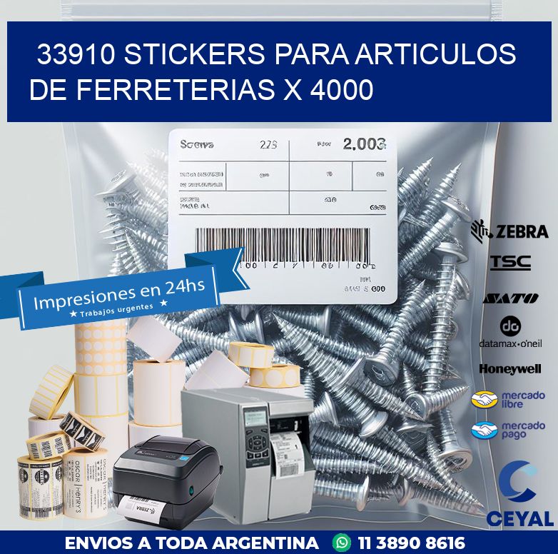 33910 STICKERS PARA ARTICULOS DE FERRETERIAS X 4000