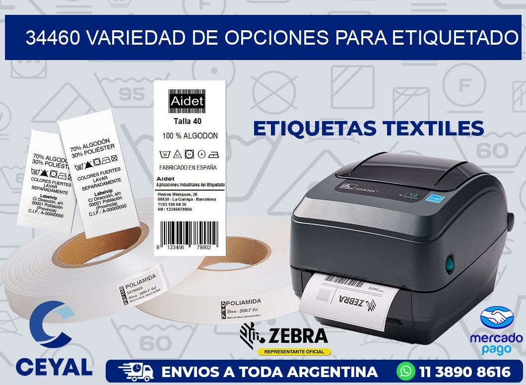 34460 VARIEDAD DE OPCIONES PARA ETIQUETADO