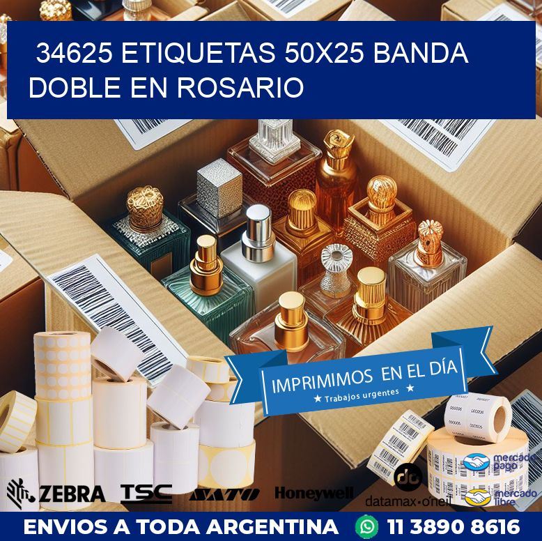 34625 ETIQUETAS 50X25 BANDA DOBLE EN ROSARIO