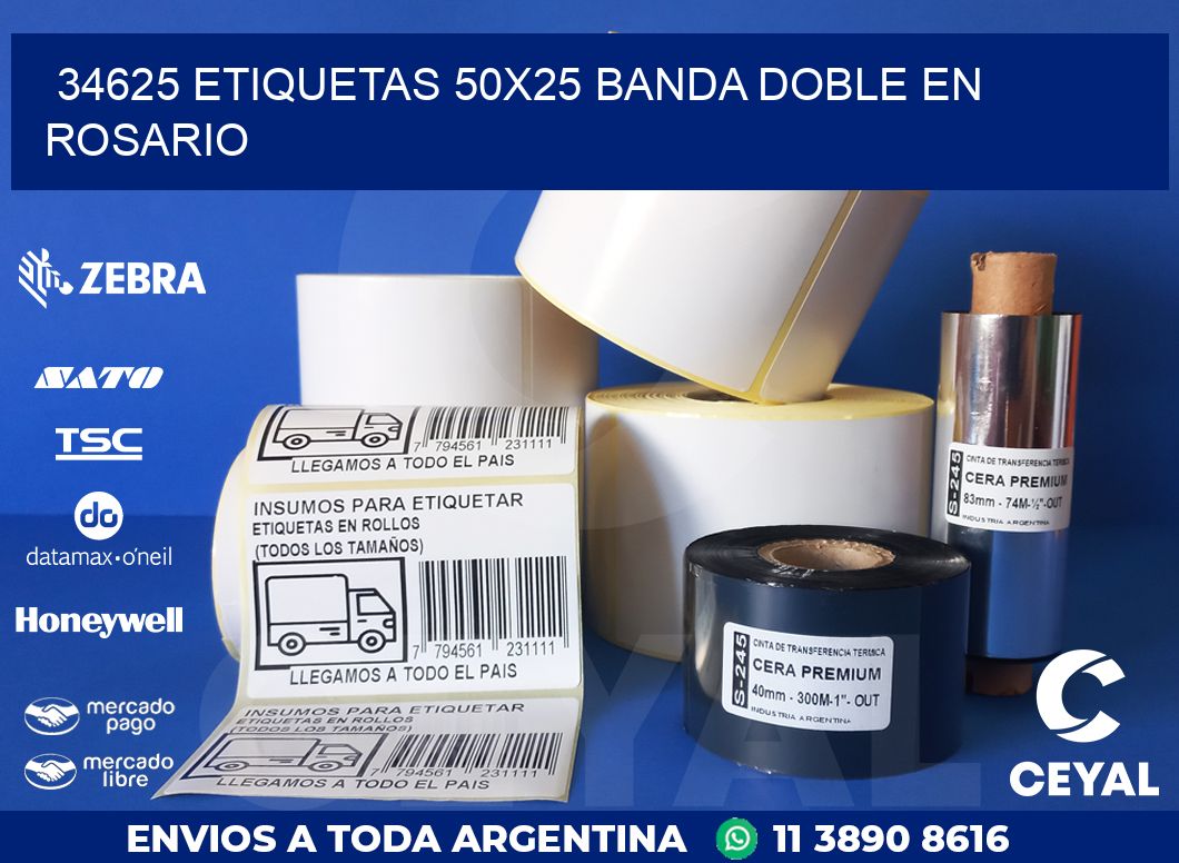 34625 ETIQUETAS 50X25 BANDA DOBLE EN ROSARIO