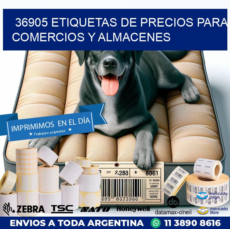 36905 ETIQUETAS DE PRECIOS PARA COMERCIOS Y ALMACENES
