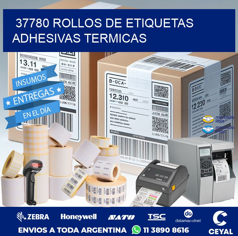 37780 ROLLOS DE ETIQUETAS ADHESIVAS TERMICAS
