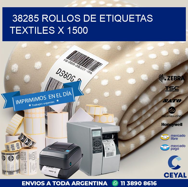 38285 ROLLOS DE ETIQUETAS TEXTILES X 1500