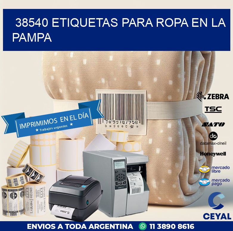 38540 ETIQUETAS PARA ROPA EN LA PAMPA