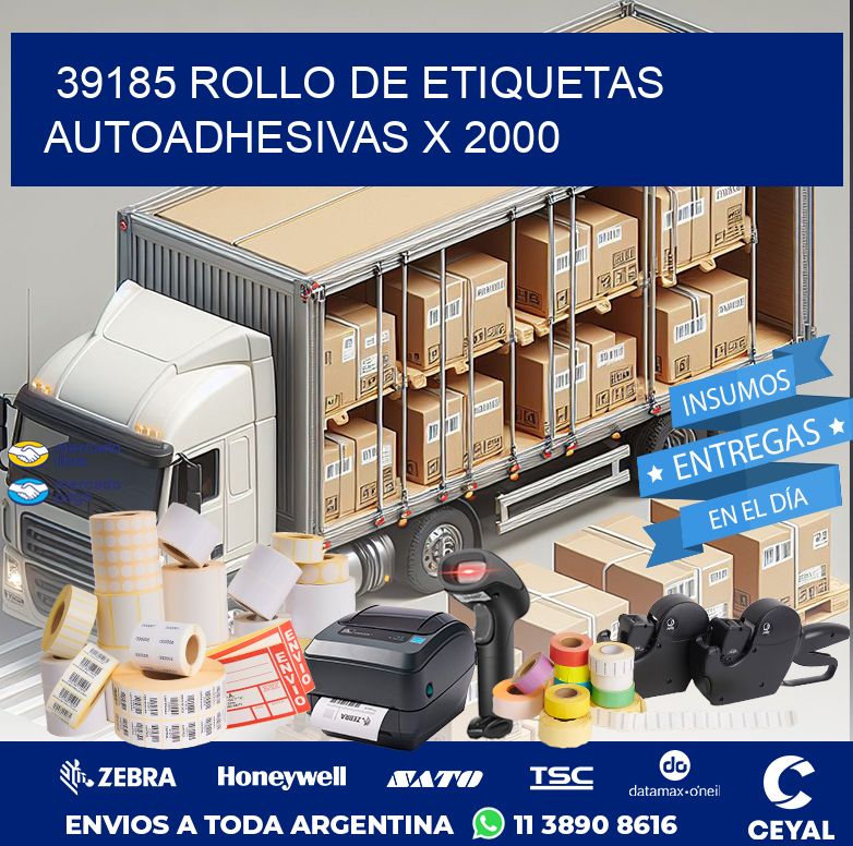 39185 ROLLO DE ETIQUETAS AUTOADHESIVAS X 2000