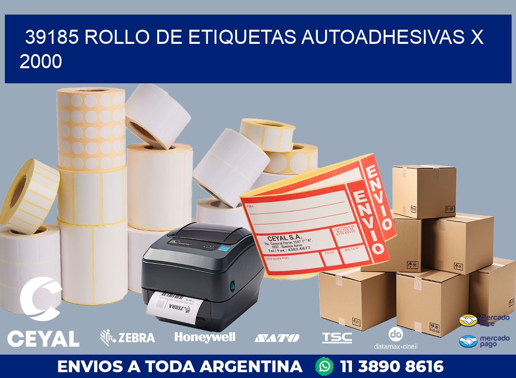 39185 ROLLO DE ETIQUETAS AUTOADHESIVAS X 2000