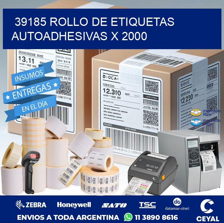 39185 ROLLO DE ETIQUETAS AUTOADHESIVAS X 2000