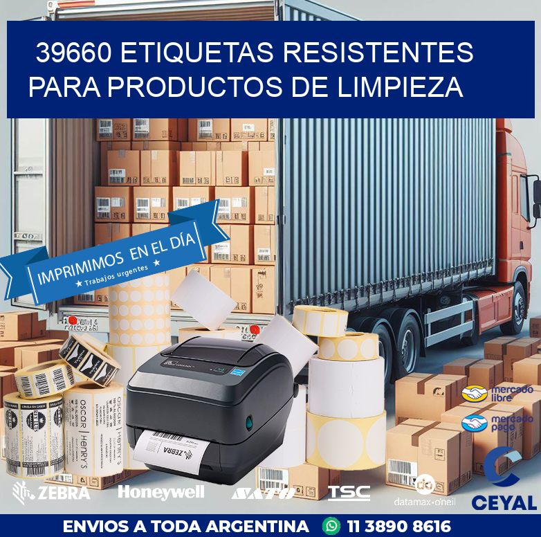 39660 ETIQUETAS RESISTENTES PARA PRODUCTOS DE LIMPIEZA