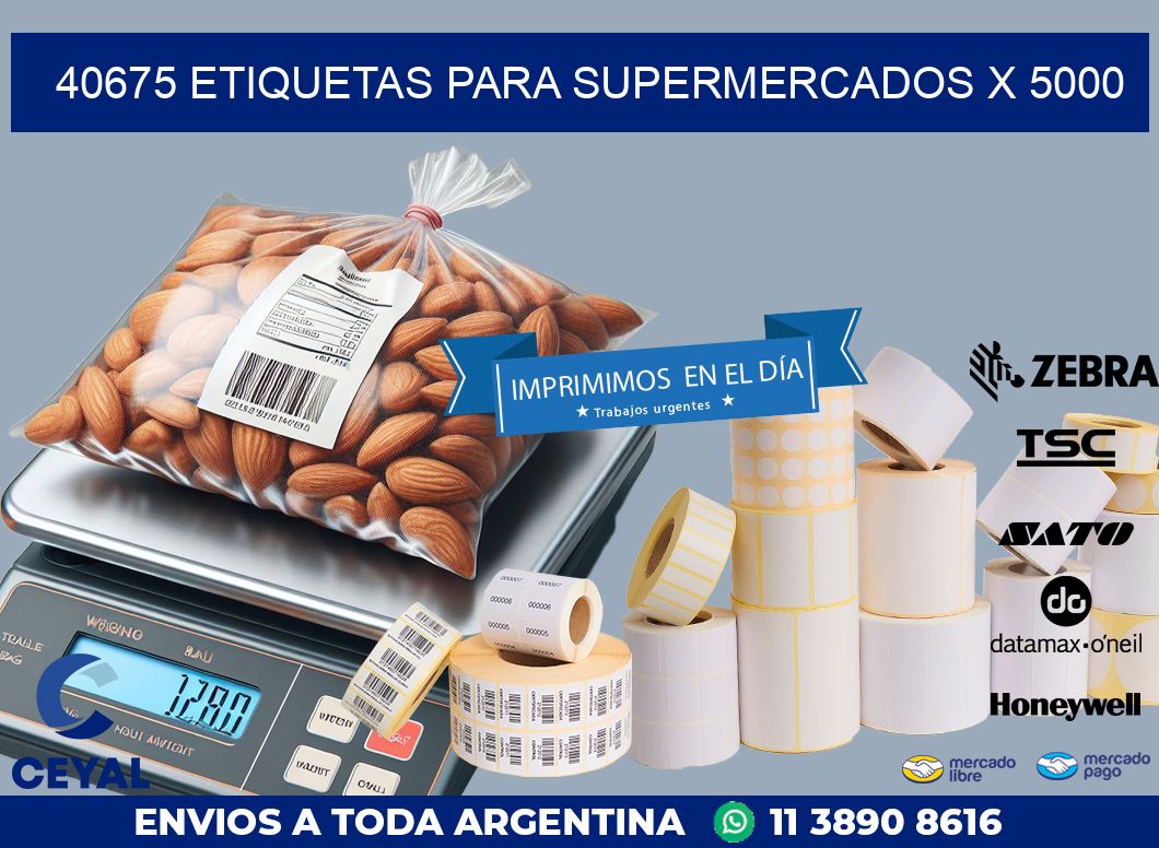 40675 ETIQUETAS PARA SUPERMERCADOS X 5000