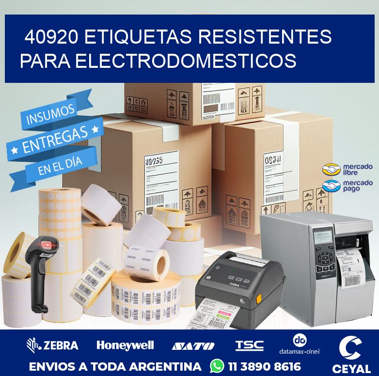 40920 ETIQUETAS RESISTENTES PARA ELECTRODOMESTICOS