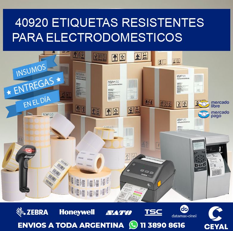 40920 ETIQUETAS RESISTENTES PARA ELECTRODOMESTICOS