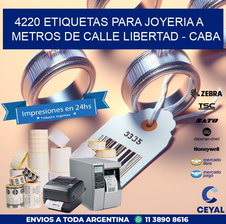 4220 ETIQUETAS PARA JOYERIA A METROS DE CALLE LIBERTAD - CABA