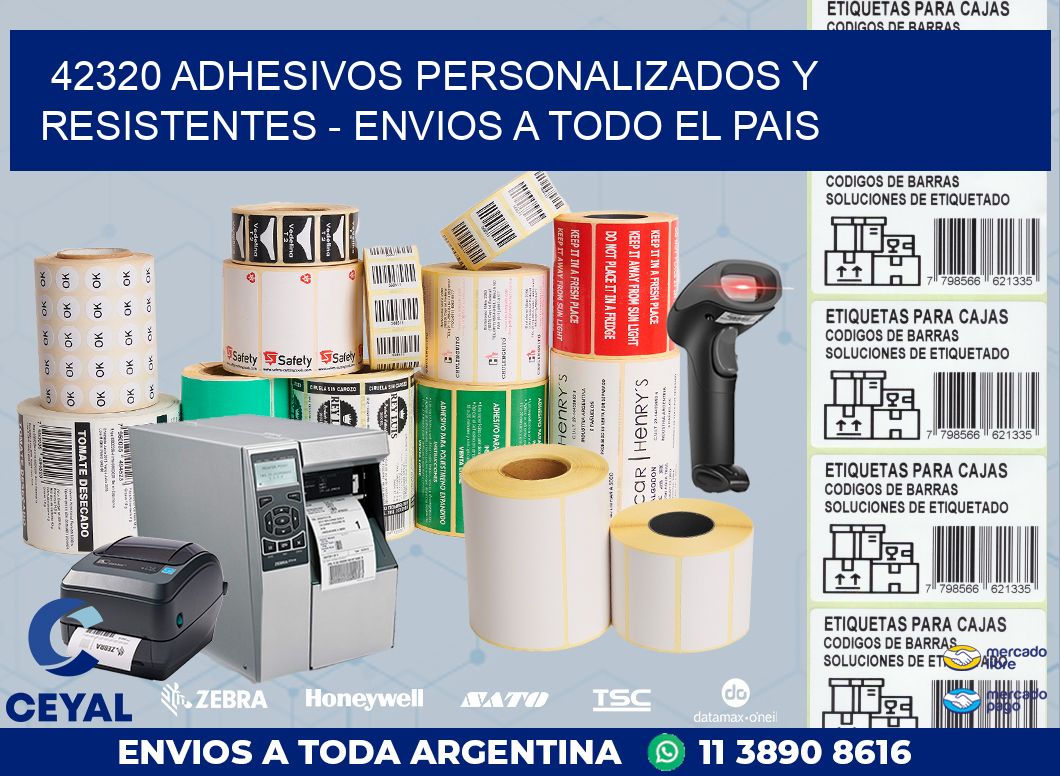 42320 ADHESIVOS PERSONALIZADOS Y RESISTENTES - ENVIOS A TODO EL PAIS