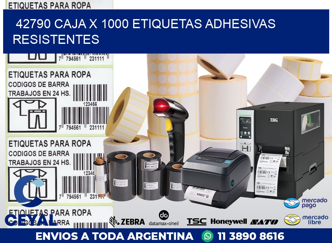 42790 CAJA X 1000 ETIQUETAS ADHESIVAS RESISTENTES