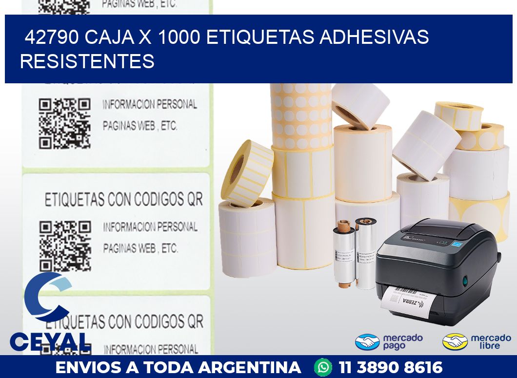 42790 CAJA X 1000 ETIQUETAS ADHESIVAS RESISTENTES