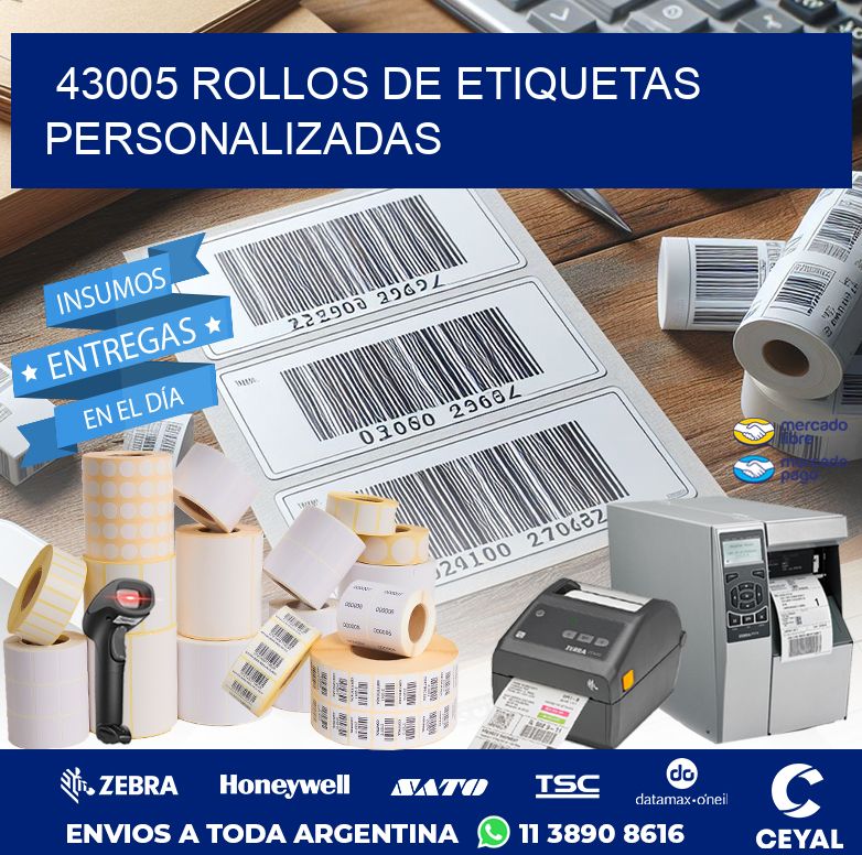43005 ROLLOS DE ETIQUETAS PERSONALIZADAS