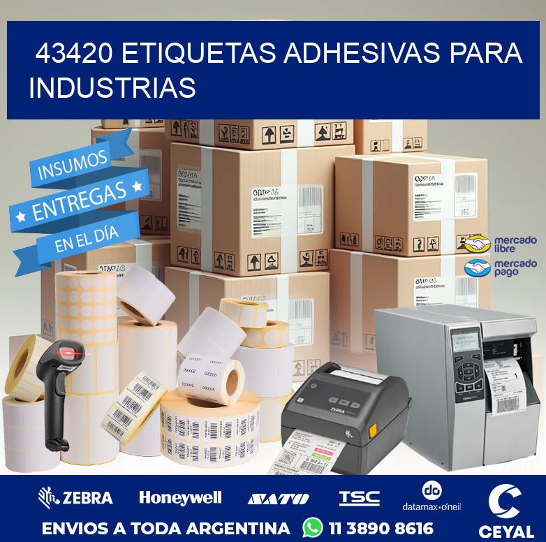 43420 ETIQUETAS ADHESIVAS PARA INDUSTRIAS