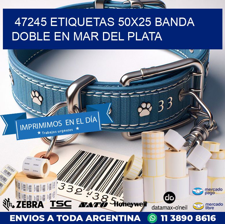47245 ETIQUETAS 50X25 BANDA DOBLE EN MAR DEL PLATA