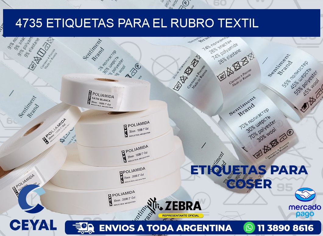 4735 ETIQUETAS PARA EL RUBRO TEXTIL